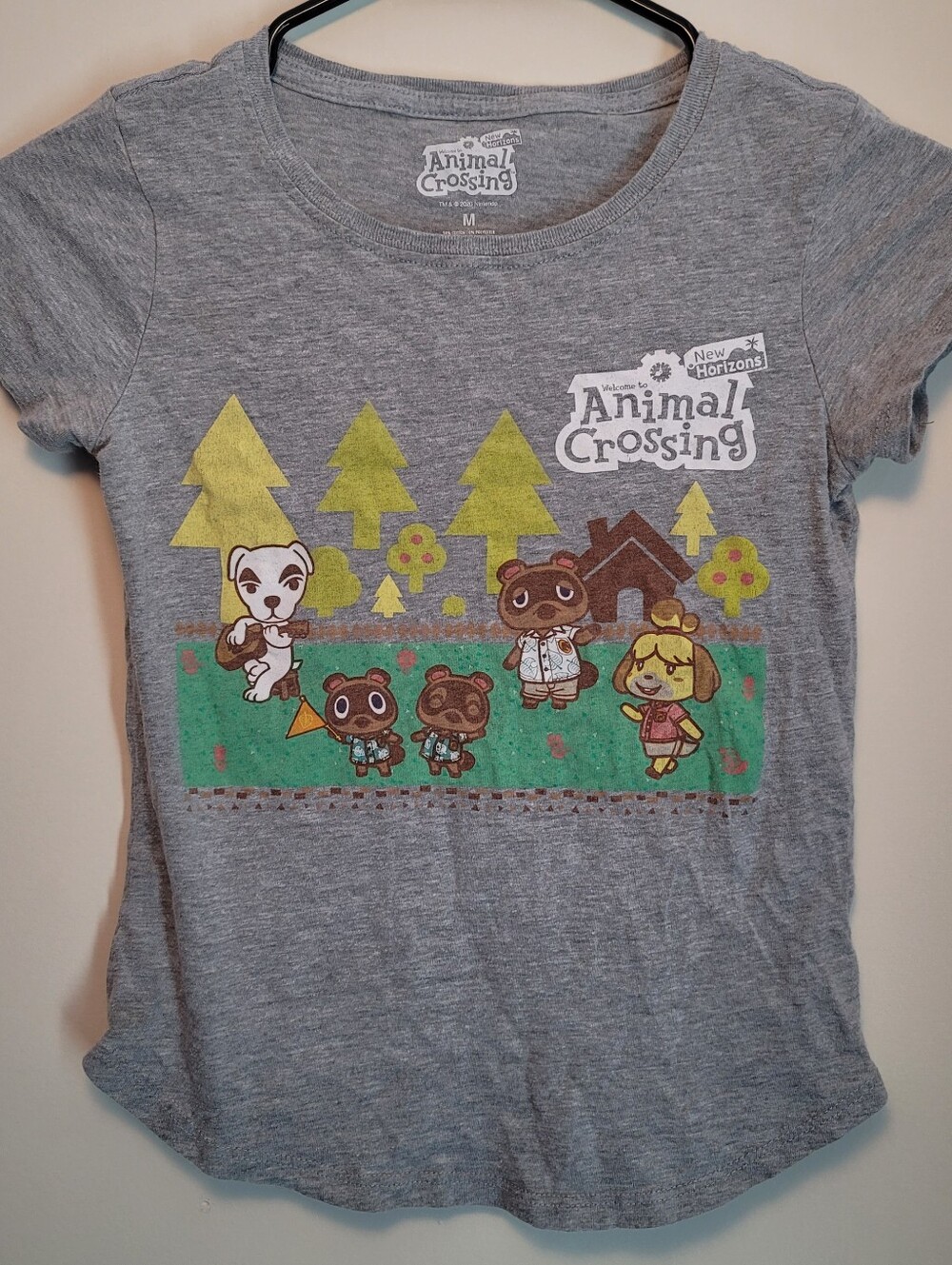 Girls' Gray Animal Crossing Graphic Tee - Icon Character Print